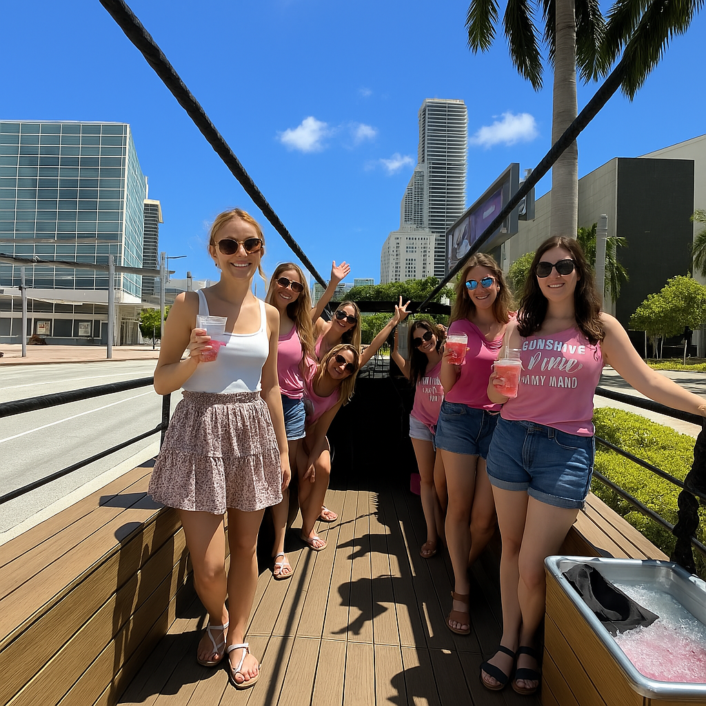Open-air party bus in Miami